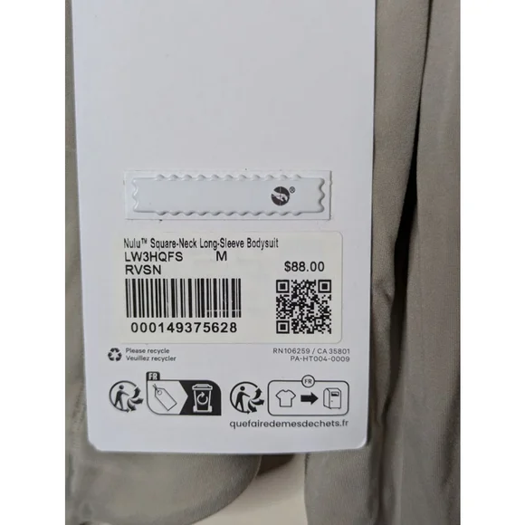 Lululemon Bodysuit Women's M Taupe Square-Neck Long Sleeve Bodysuit New With Tag - Picture 3 of 9